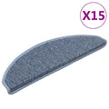 Treppenmatten Selbstklebend Sisal-Optik 15 Stk. 65x21x4 cm Blau