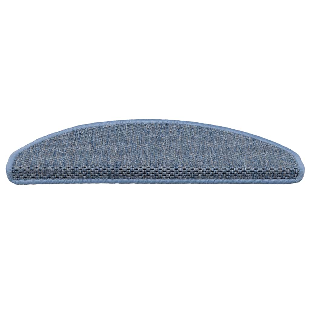 Treppenmatten Selbstklebend Sisal-Optik 15 Stk. 65x21x4 cm Blau
