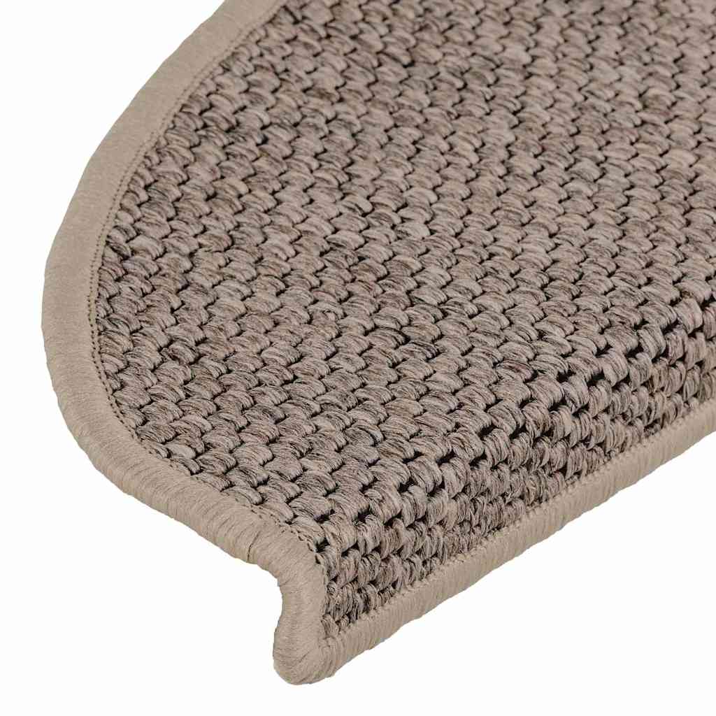 Treppenmatten Selbstklebend Sisal 15 Stk. 65x21x4cm Dunkelbeige