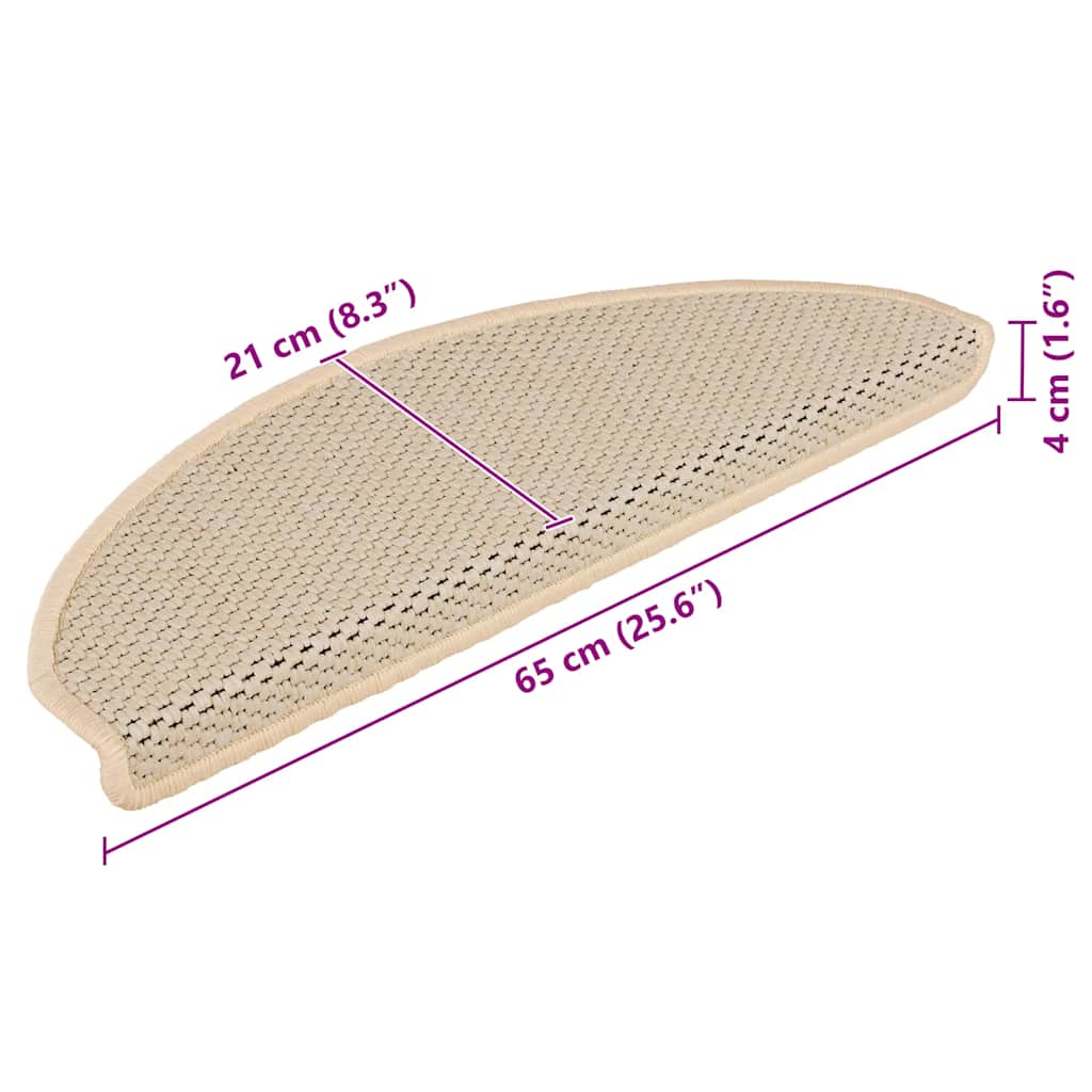 Treppenmatten Selbstklebend Sisal-Look 15 Stk. 65x21x4 Berber