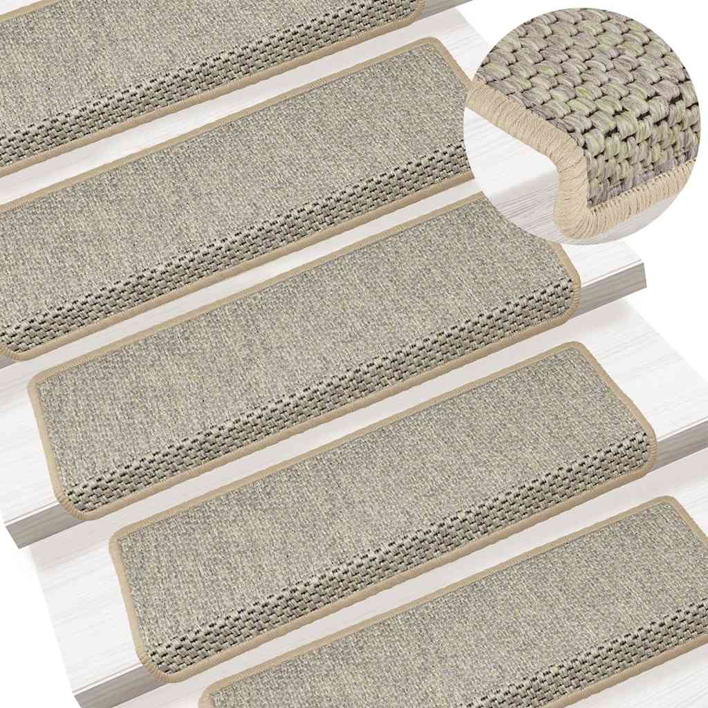 Treppenmatten Selbstklebend Sisal-Look 15 Stk 65x21x4 Hellgrün