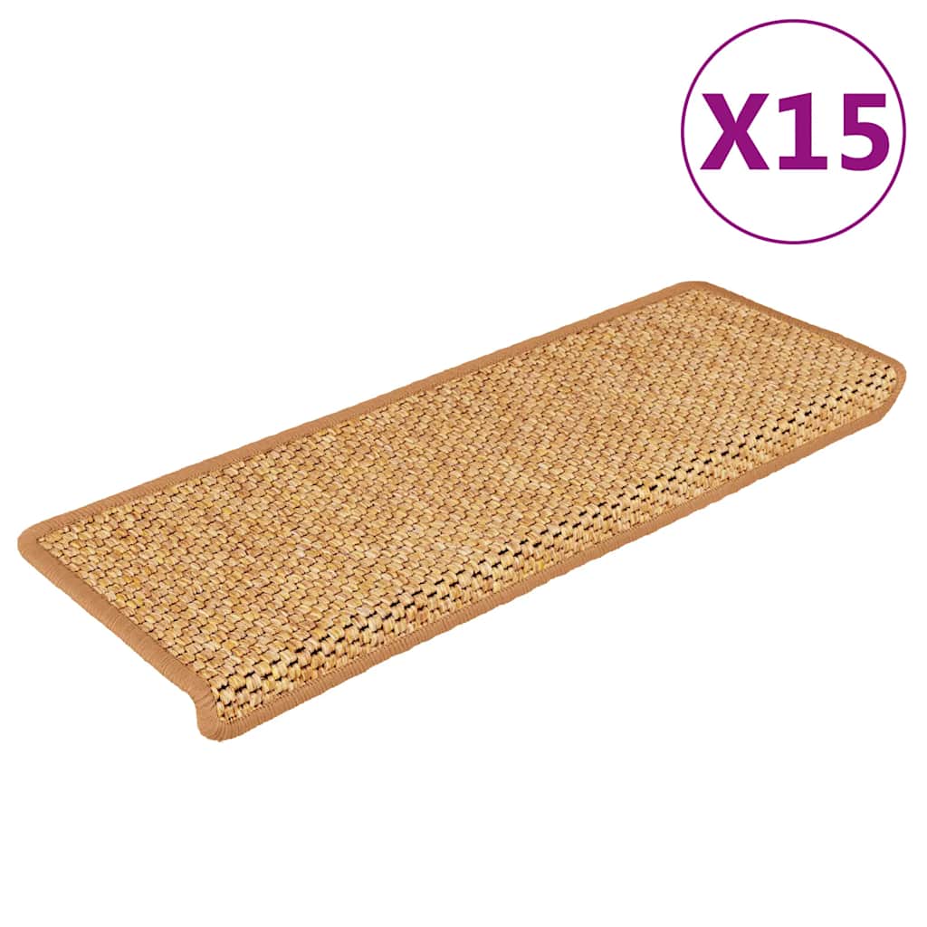 Treppenmatten Selbstklebend Sisal-Optik 15Stk. 65x21x4cm Sisal