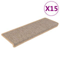Treppenmatten Selbstklebend Sisal 15 Stk. 65x21x4 cm Hellbeige