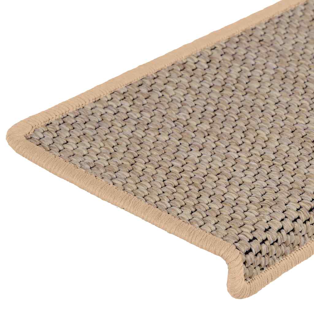 Treppenmatten Selbstklebend Sisal 15 Stk. 65x21x4 cm Hellbeige