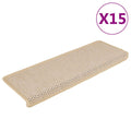 Treppenmatten Selbstklebend Sisal-Optik 15 Stk. 65x21x4cm Berber