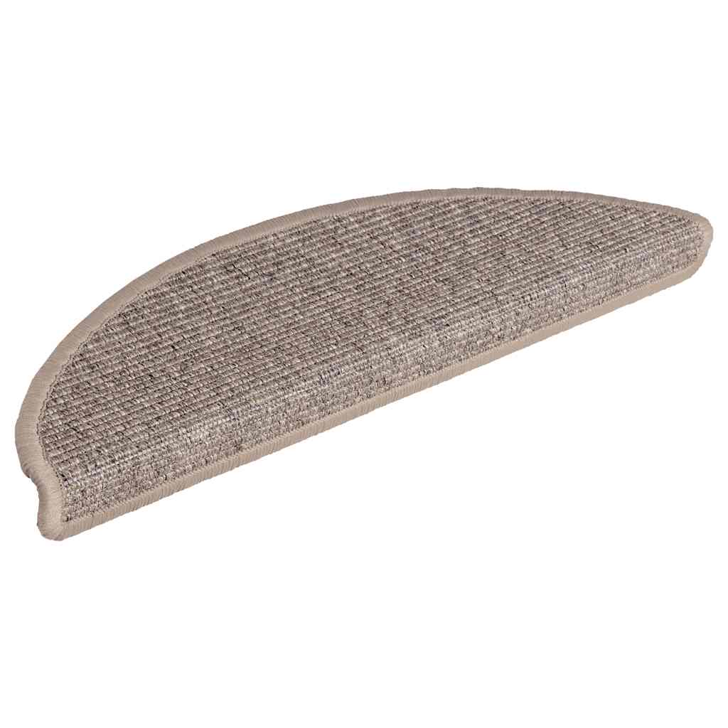 Stufenmatten 15 Stk. 56x17x3 cm Dunkelbeige Halbrund