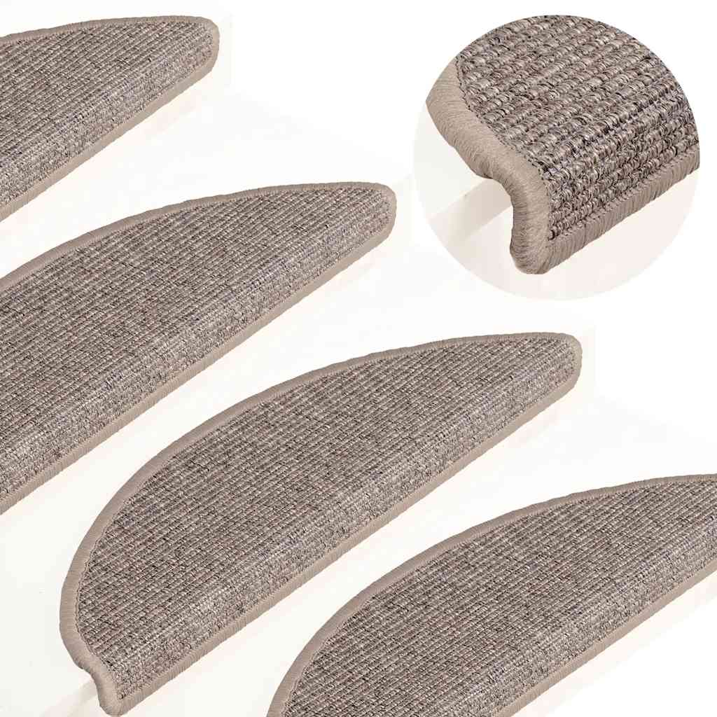 Stufenmatten 15 Stk. 56x17x3 cm Dunkelbeige Halbrund