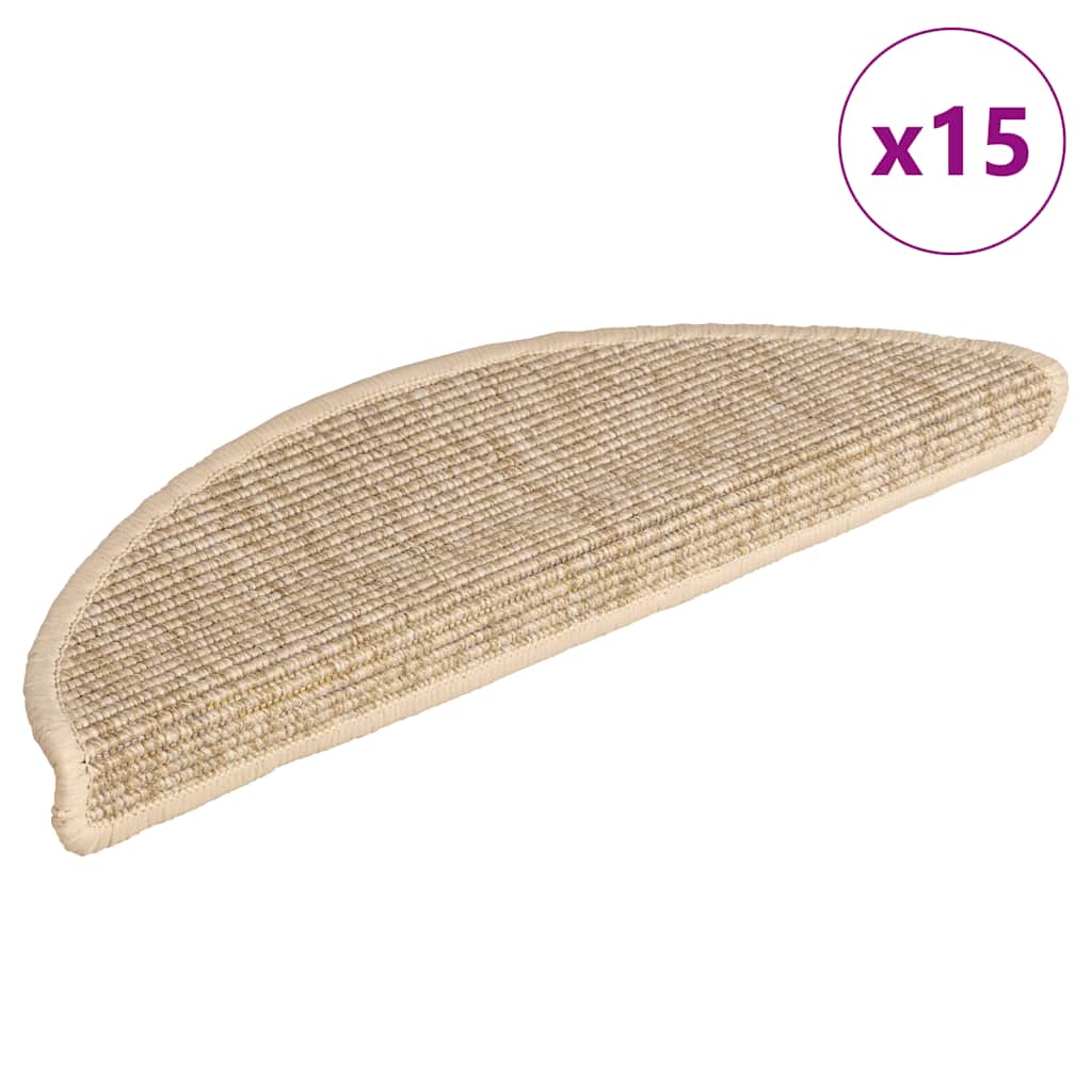 Stufenmatten 15 Stk. 56x17x3 cm Hellbeige Halbrund