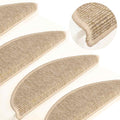 Stufenmatten 15 Stk. 56x17x3 cm Hellbeige Halbrund