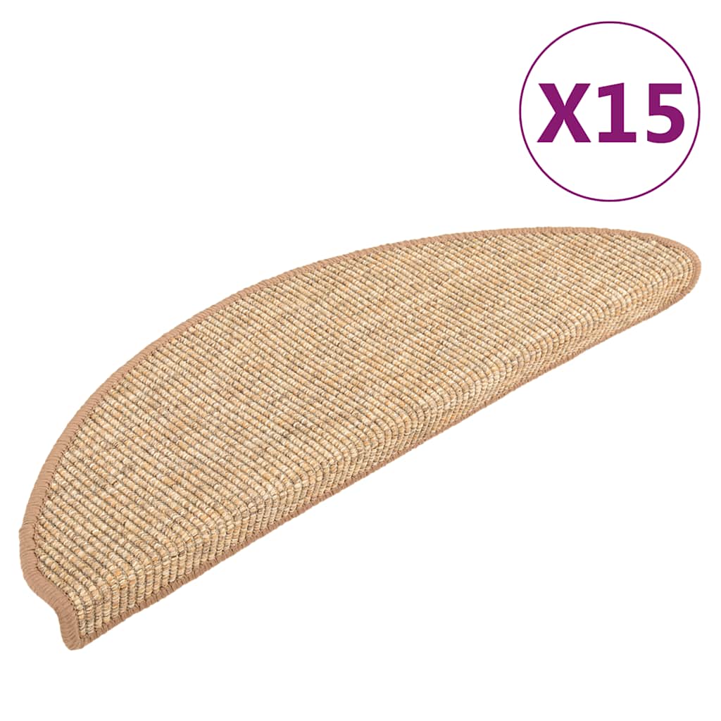 Stufenmatten 15 Stk. 56x17x3 cm Hellbraun Halbrund