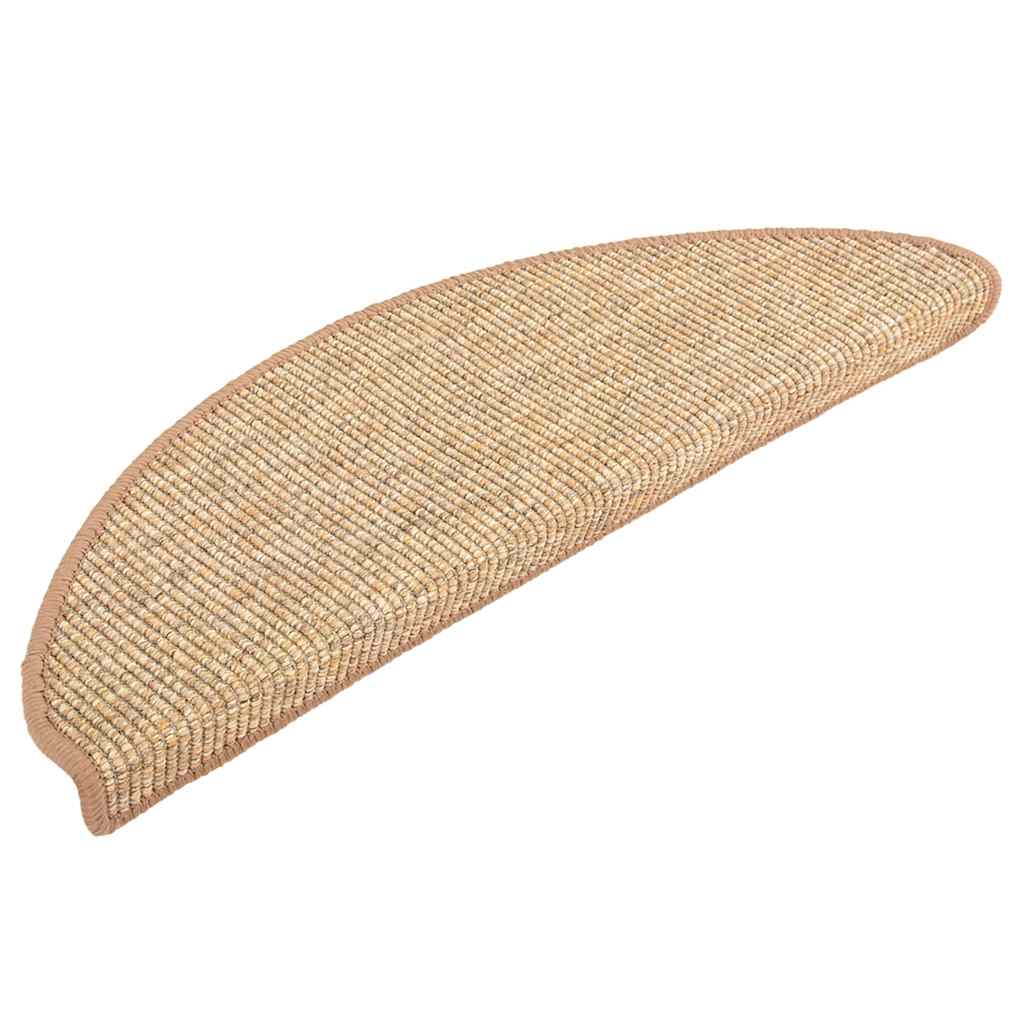Stufenmatten 15 Stk. 56x17x3 cm Hellbraun Halbrund