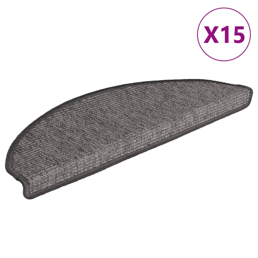 Stufenmatten 15 Stk. 65x21x4 cm Beige und Grau Halbrund Groß