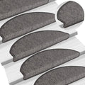 Stufenmatten 15 Stk. 65x21x4 cm Beige und Grau Halbrund Groß