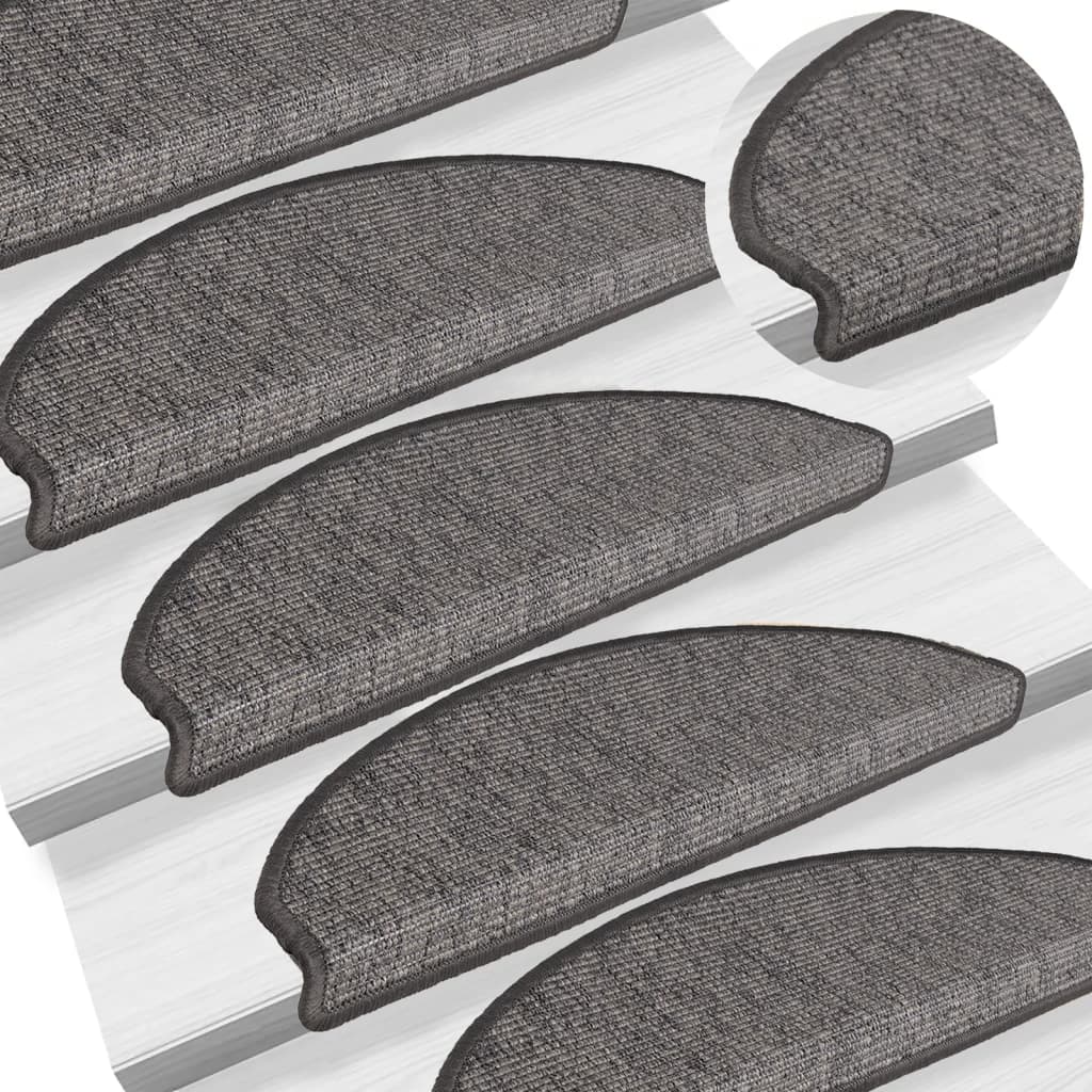 Stufenmatten 15 Stk. 65x21x4 cm Beige und Grau Halbrund Groß