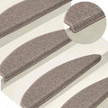 Stufenmatten 15 Stk. 65x21x4 cm Dunkelbeige Halbrund Groß