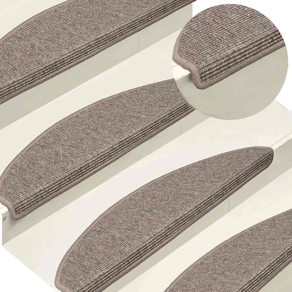 Stufenmatten 15 Stk. 65x21x4 cm Dunkelbeige Halbrund Groß