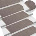 Stufenmatten 15 Stk. 65x21x4 cm Dunkelbeige Rechteckiger Rand