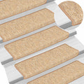 Stufenmatten 15 Stk. 65x21x4 cm Hellbraun Rechteckiger Rand