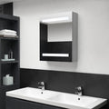 LED-Bad-Spiegelschrank Betongrau 50x14x60 cm