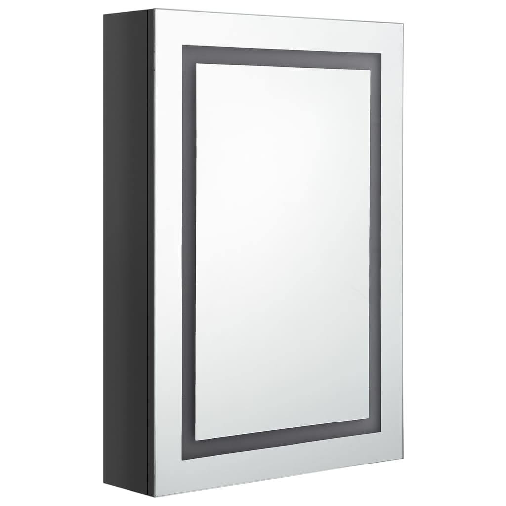LED-Spiegelschrank fürs Bad Glänzend Schwarz 50x13x70 cm