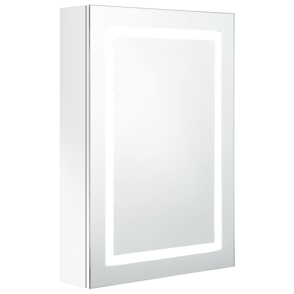 LED-Spiegelschrank fürs Bad Glänzend Weiß 50x13x70 cm