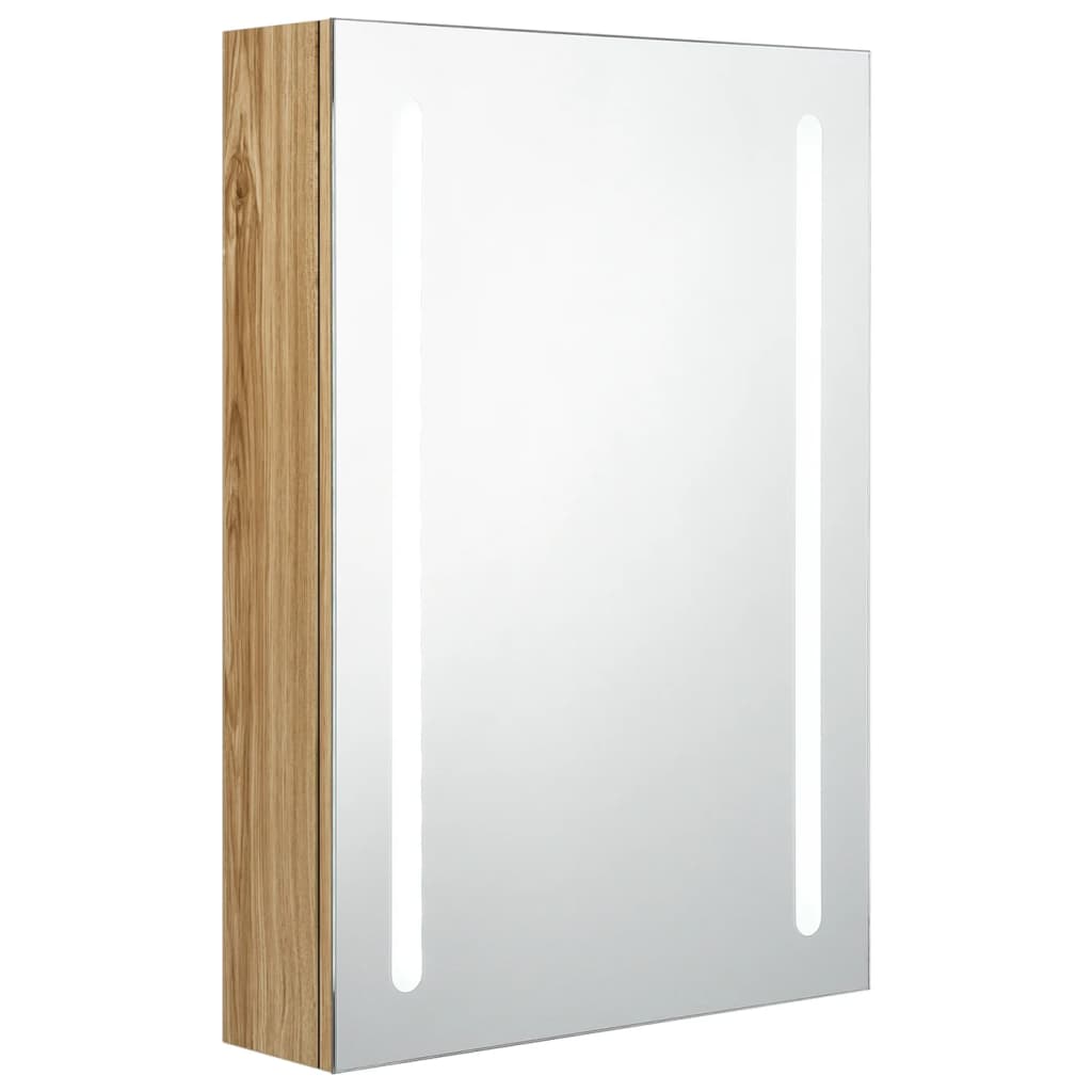 LED-Bad-Spiegelschrank Eichenoptik 50x13x70 cm