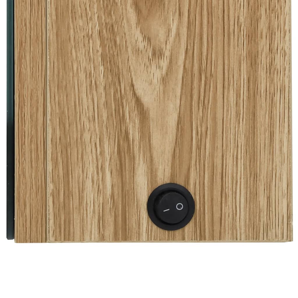 LED-Bad-Spiegelschrank Eichenoptik 50x13x70 cm