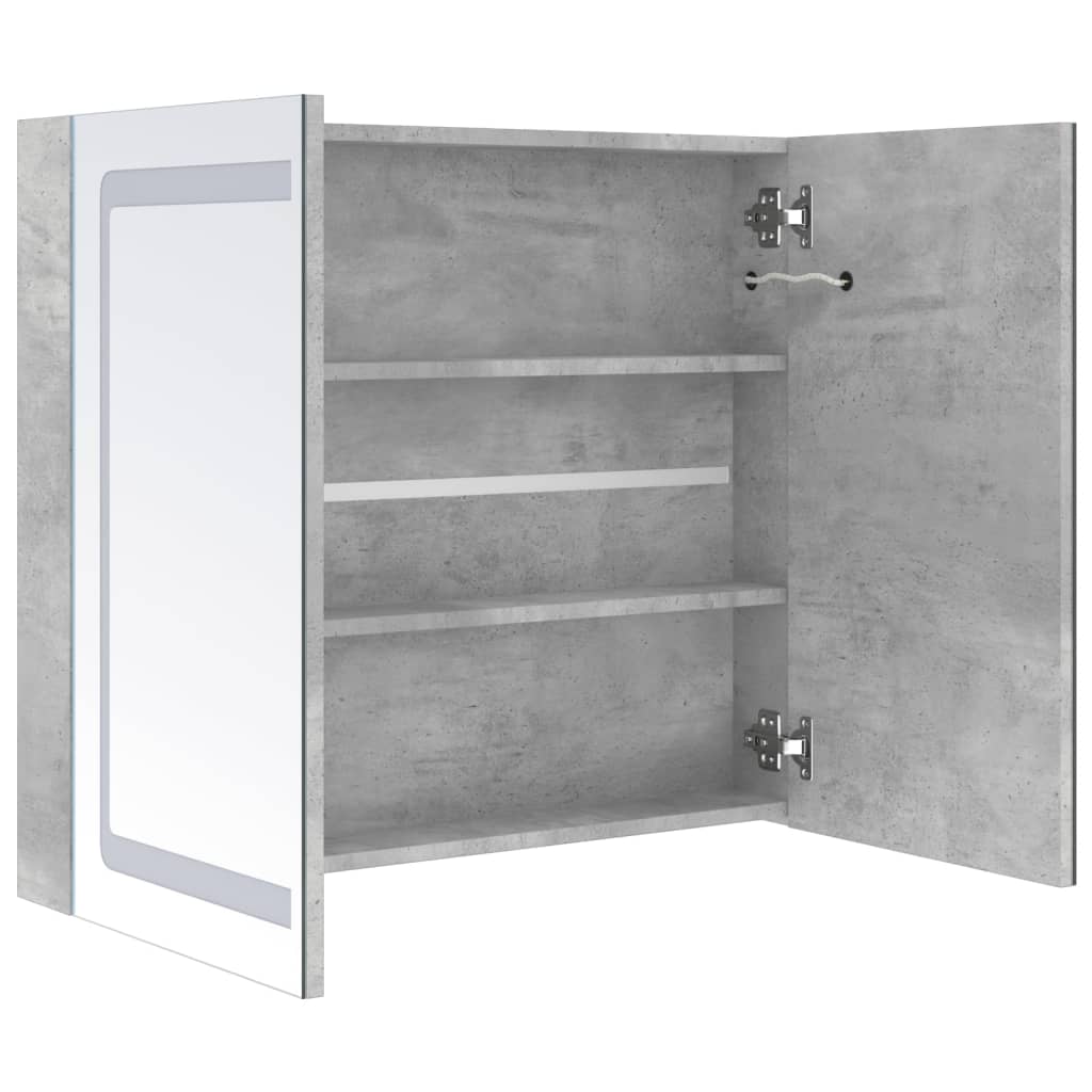 LED-Spiegelschrank fürs Bad Betongrau 80x12x68 cm