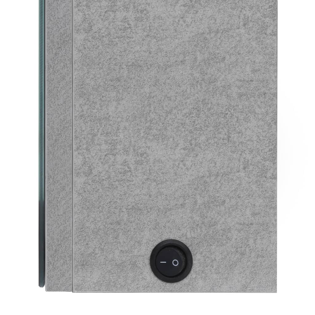 LED-Spiegelschrank fürs Bad Betongrau 80x12x68 cm
