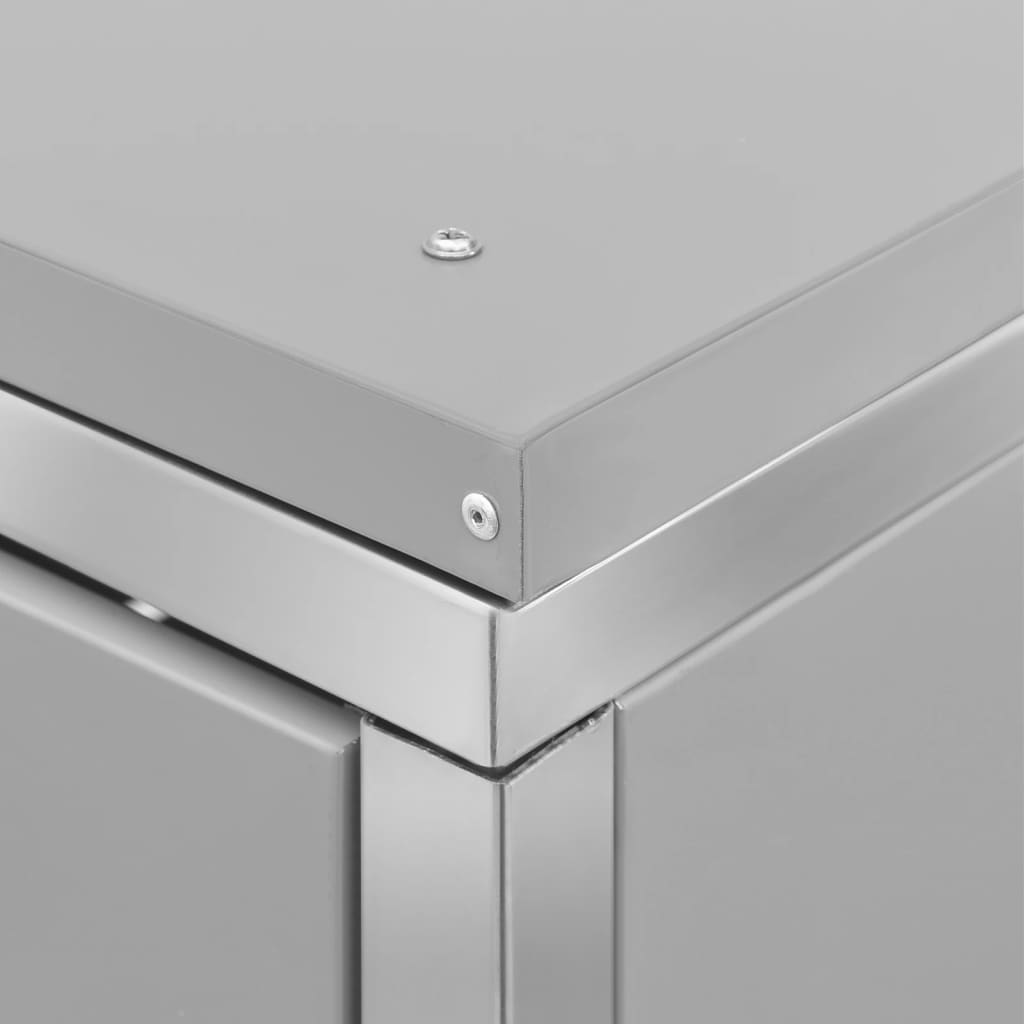 Mülltonnenbox für 4 Tonnen 276,5x77,5x112,5 cm Edelstahl