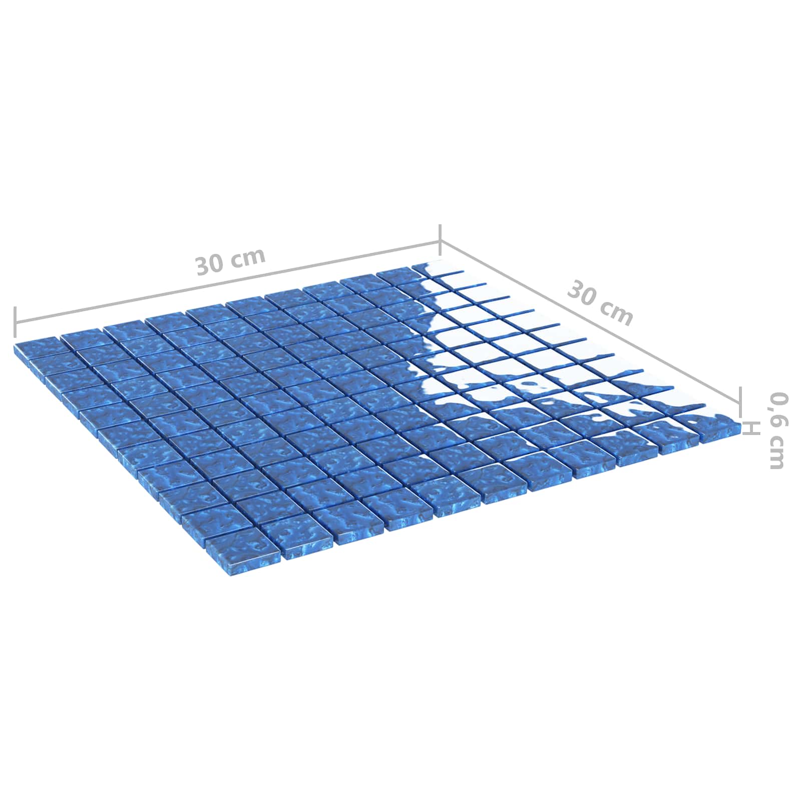 Mosaikfliese 11 pcs Blau 50 x 50 cm Glas
