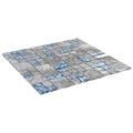 Mosaikfliese 11 pcs Grau und Blau 50 x 50 cm Glas