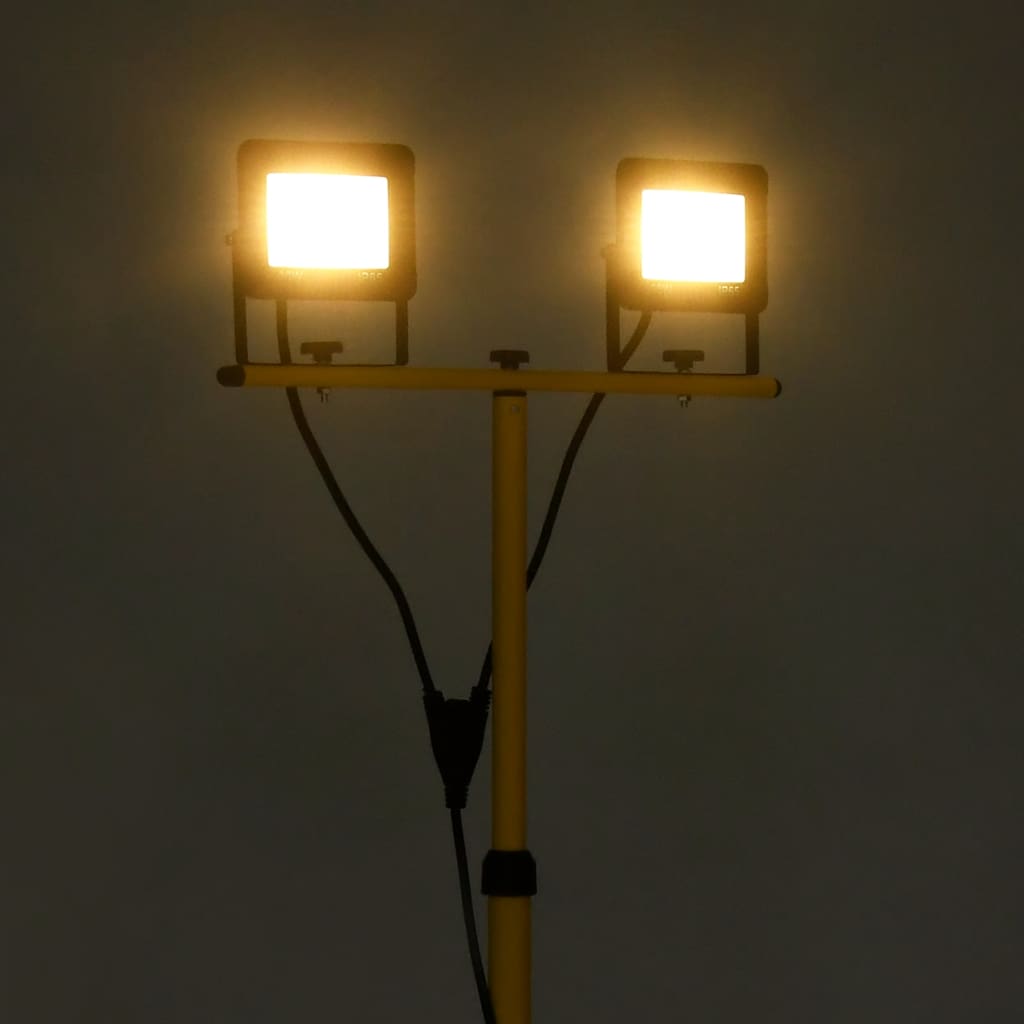 LED-Fluter mit Stativ 2x30 W Warmweiß