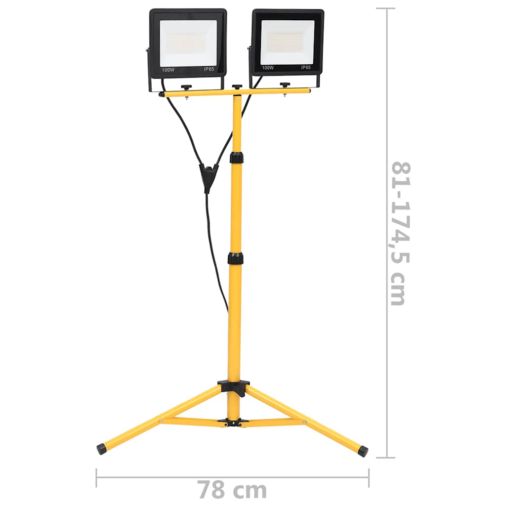 LED-Fluter mit Stativ 2x100 W Warmweiß