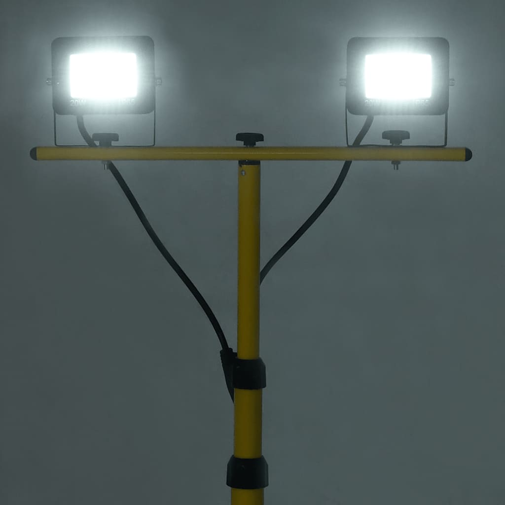 LED-Fluter mit Stativ 2x20 W Kaltweiß