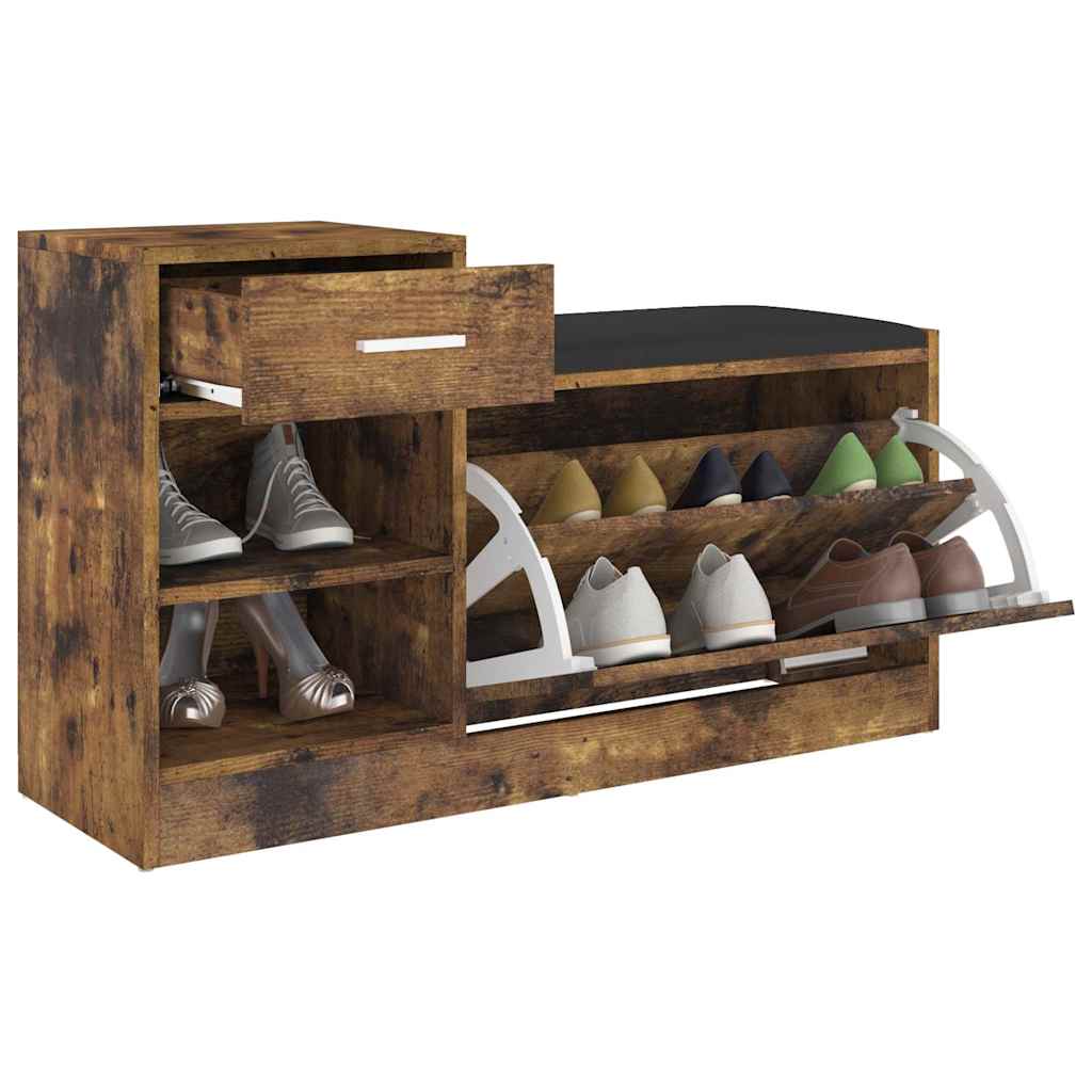 Schuhbank Räuchereiche 94,5x31x57 cm Holzwerkstoff