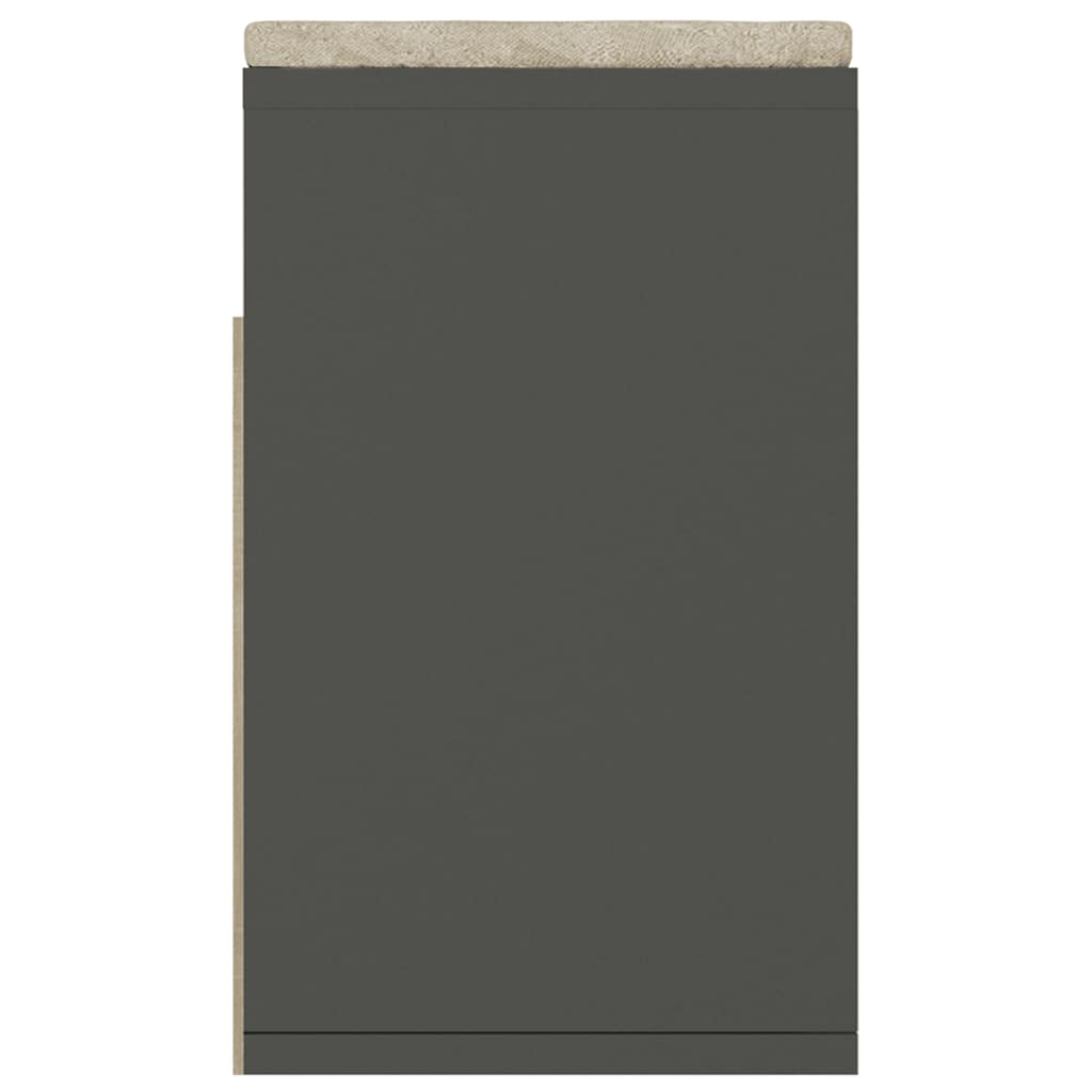 Schuhbank mit Kissen Grau 104x30x49 cm Holzwerkstoff