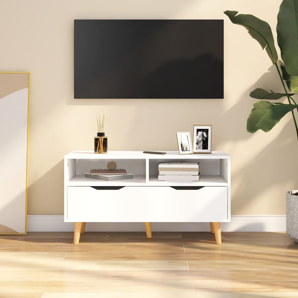 TV-Schrank Weiß 90x40x48,5 cm Holzwerkstoff