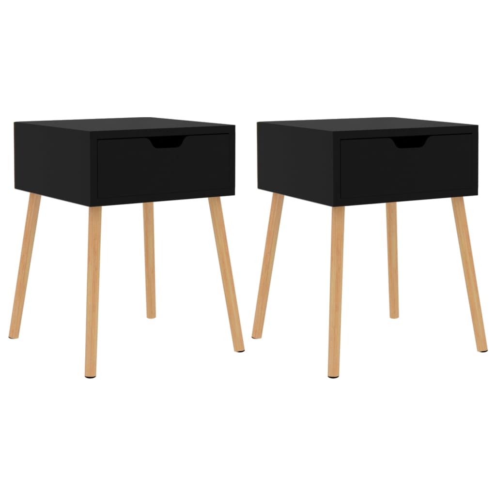 Nachttische 2 Stk. Schwarz 40x40x56 cm Holzwerkstoff