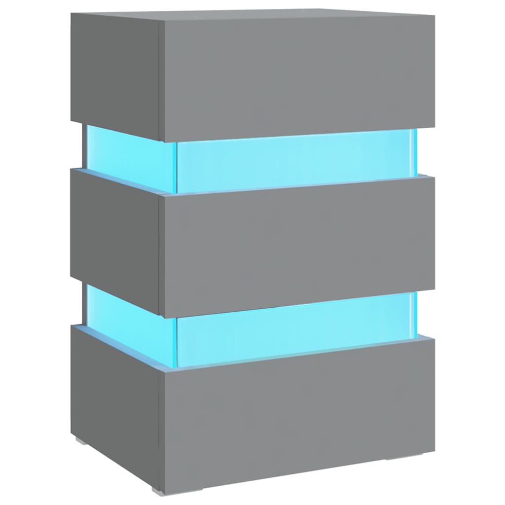 LED-Nachttisch Grau 45x35x67 cm Holzwerkstoff
