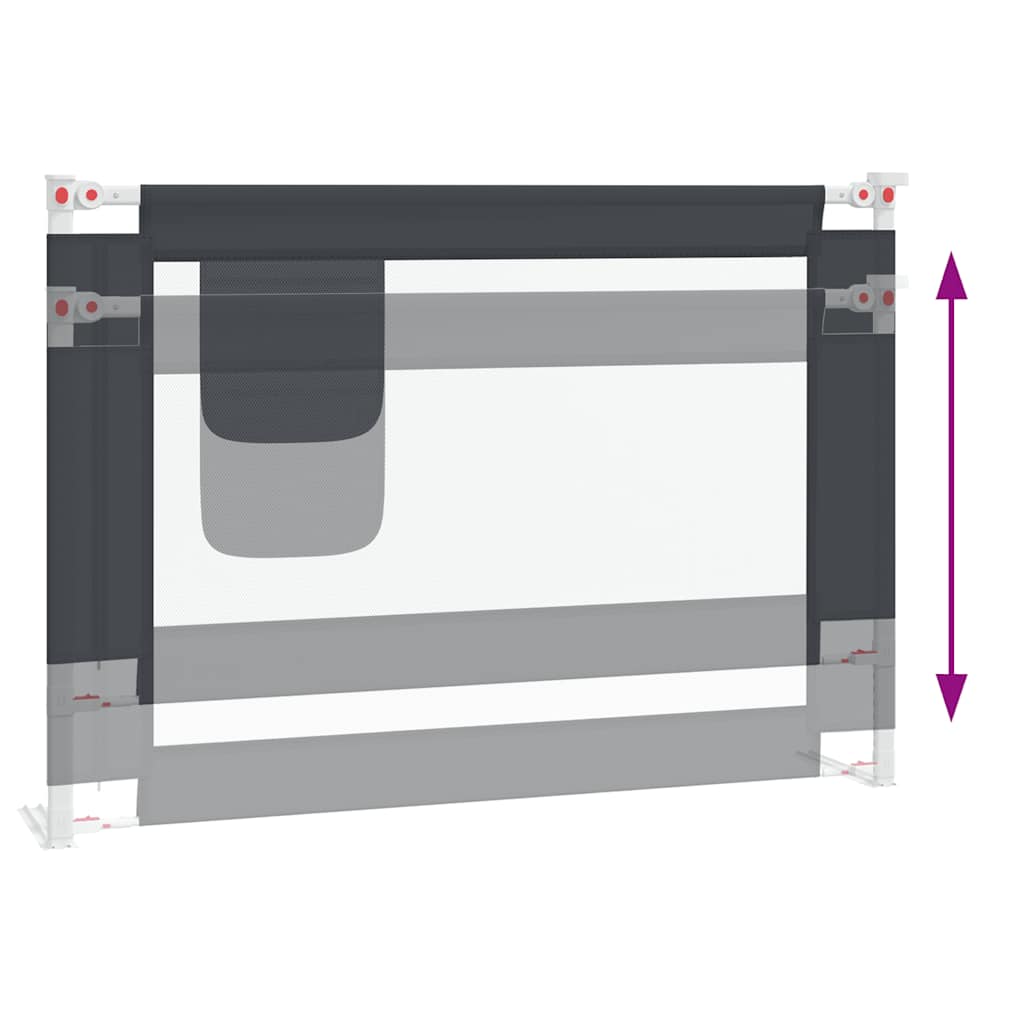 Kleinkind-Bettschutzgitter Dunkelgrau 90x25 cm Stoff