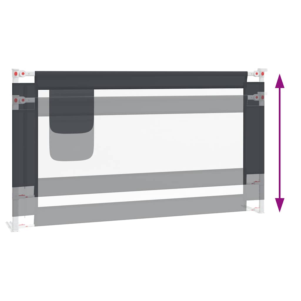 Kleinkind-Bettschutzgitter Dunkelgrau 150x25 cm Stoff
