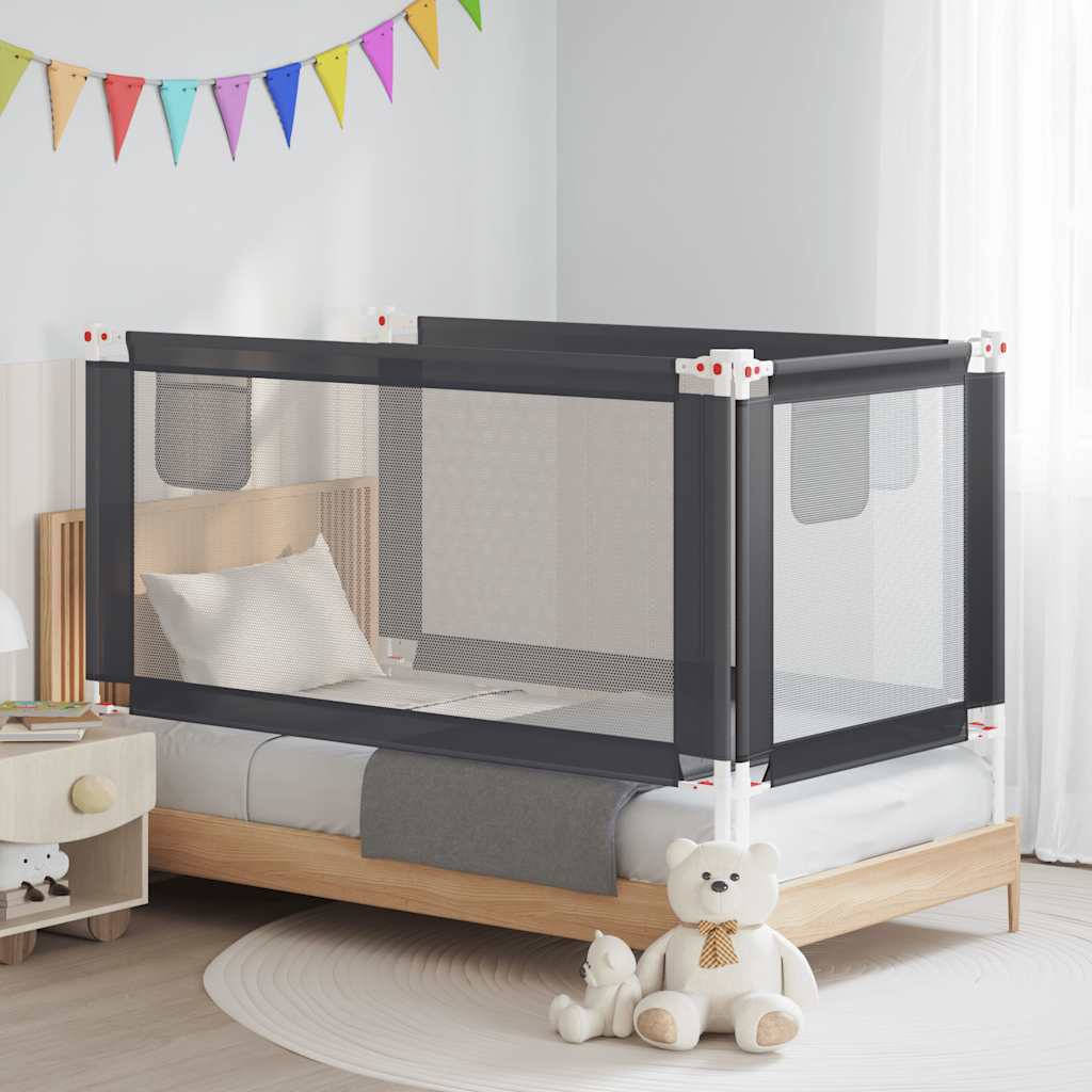 Kleinkind-Bettschutzgitter Dunkelgrau 160x25 cm Stoff