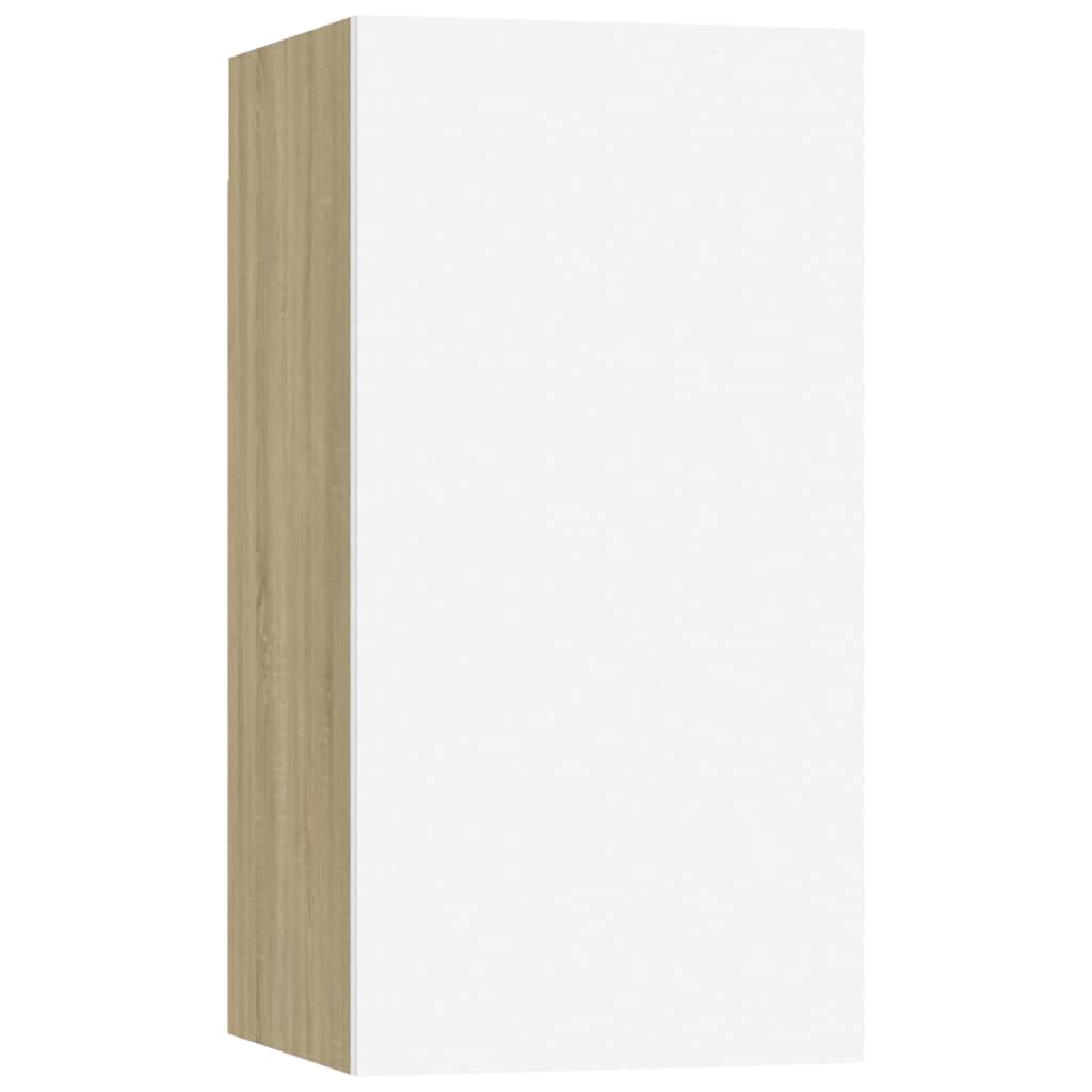 TV-Schränke 2 Stk. Weiß Sonoma-Eiche 30,5x30x60cm Holzwerkstoff