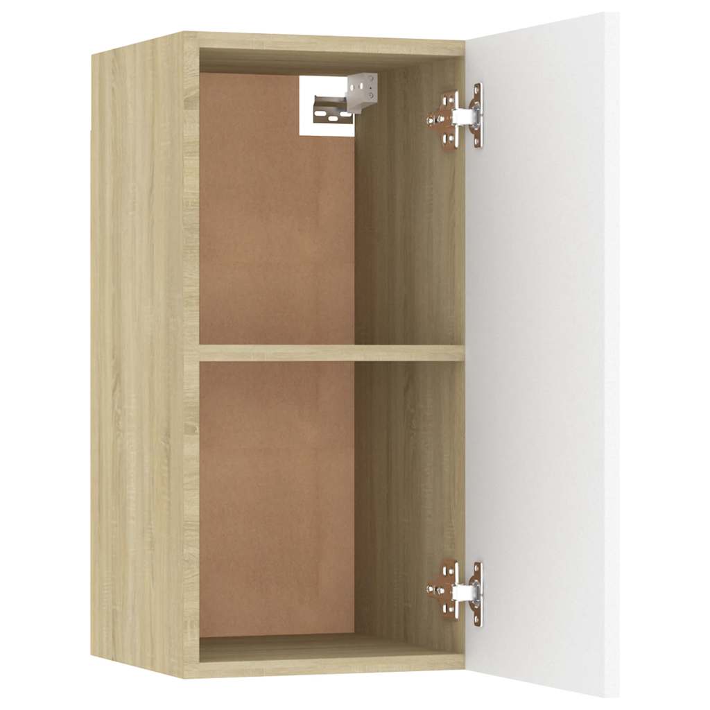 TV-Schränke 2 Stk. Weiß Sonoma-Eiche 30,5x30x60cm Holzwerkstoff