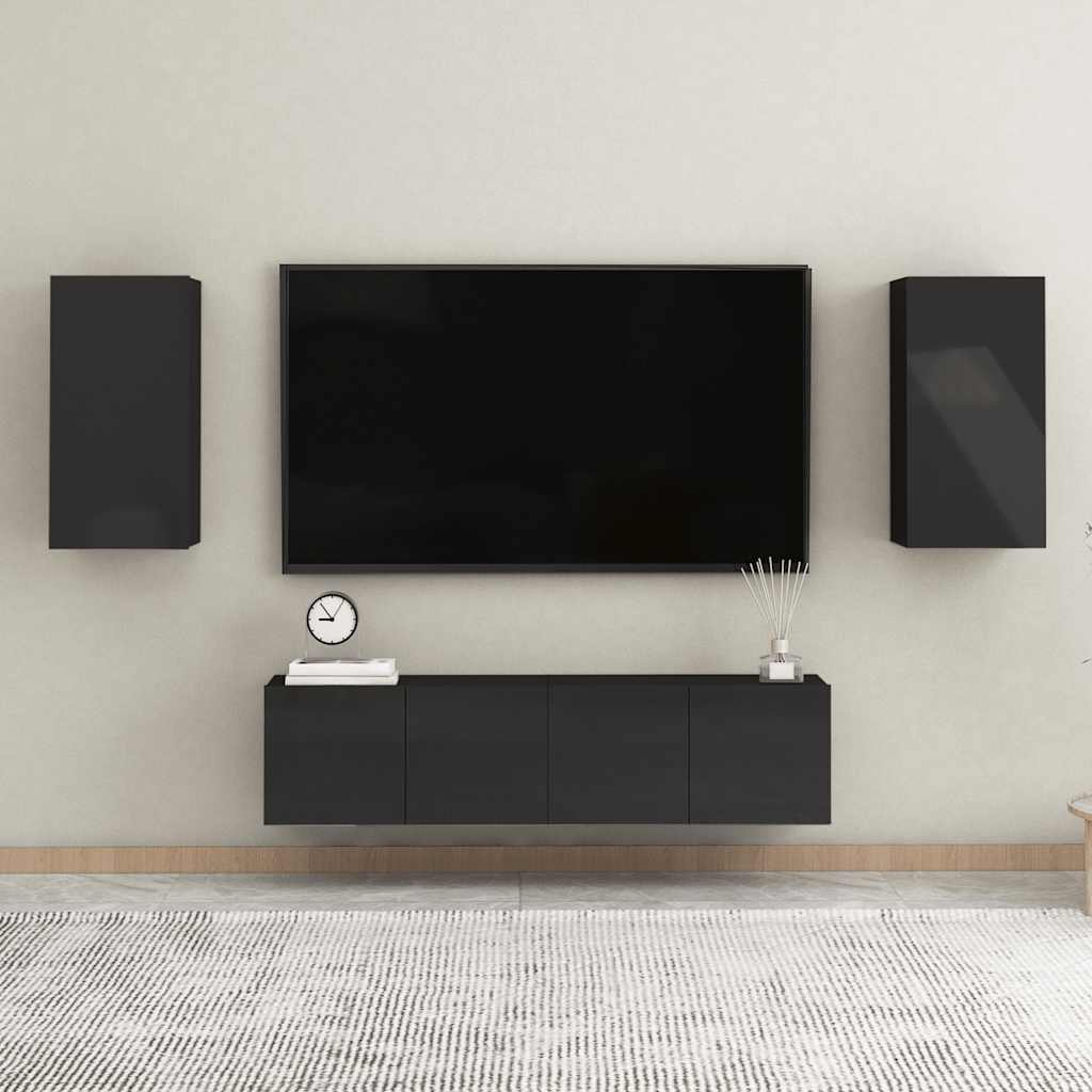 TV-Schrank Hochglanz-Schwarz 30,5x30x60 cm Holzwerkstoff