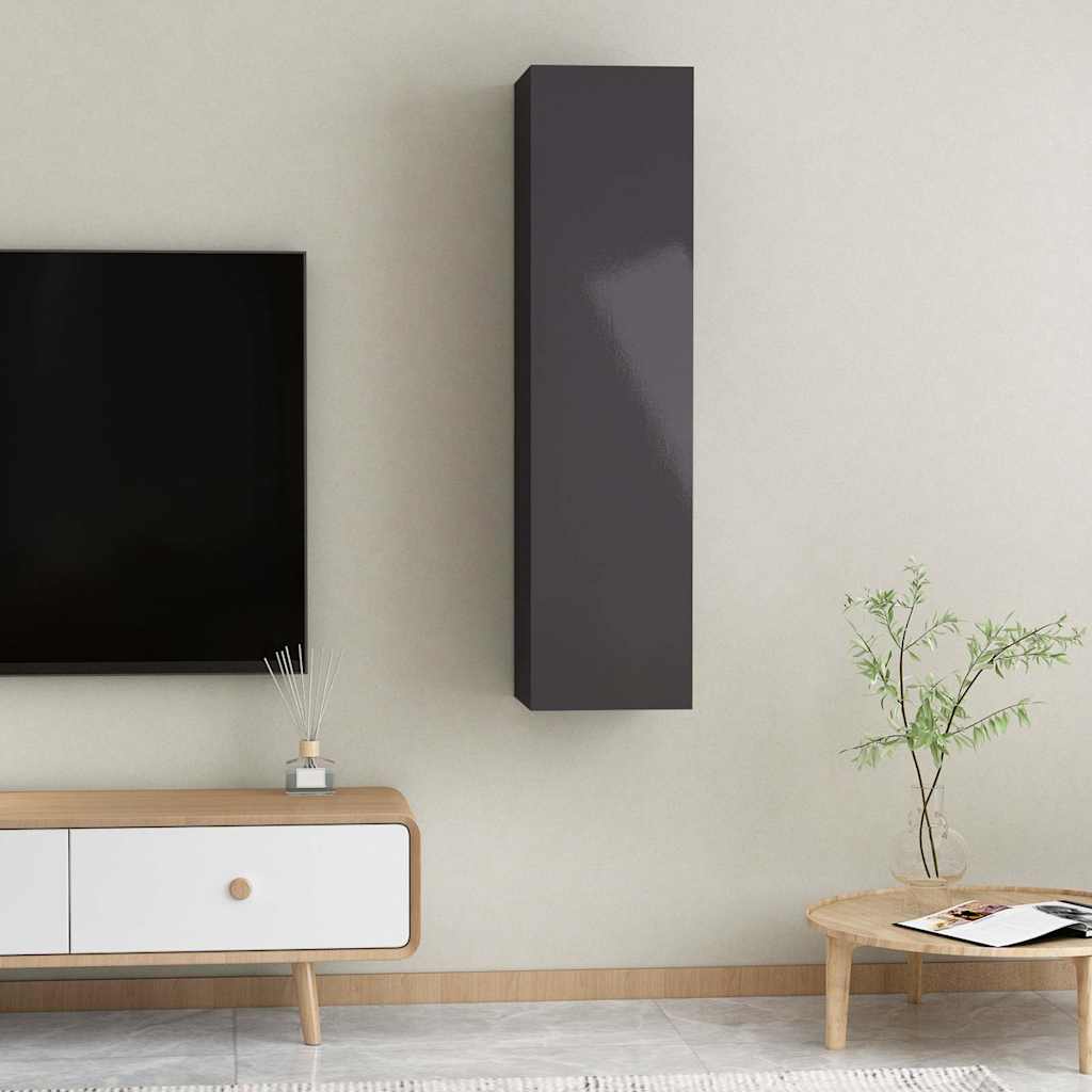 TV-Schränke 2 Stk. Hochglanz-Schwarz 30,5x30x60cm Holzwerkstoff