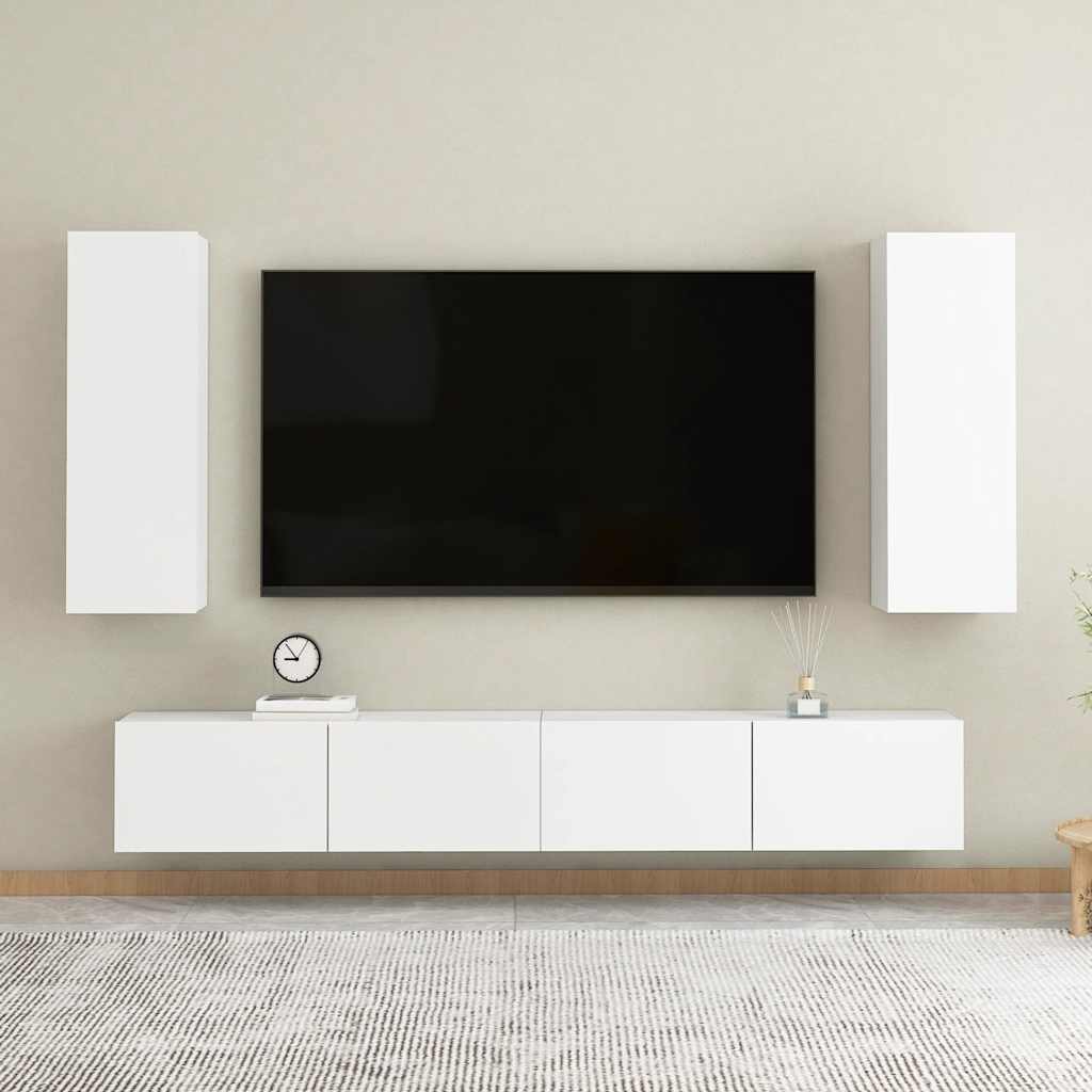 TV-Schrank Weiß 30,5x30x90 cm Holzwerkstoff
