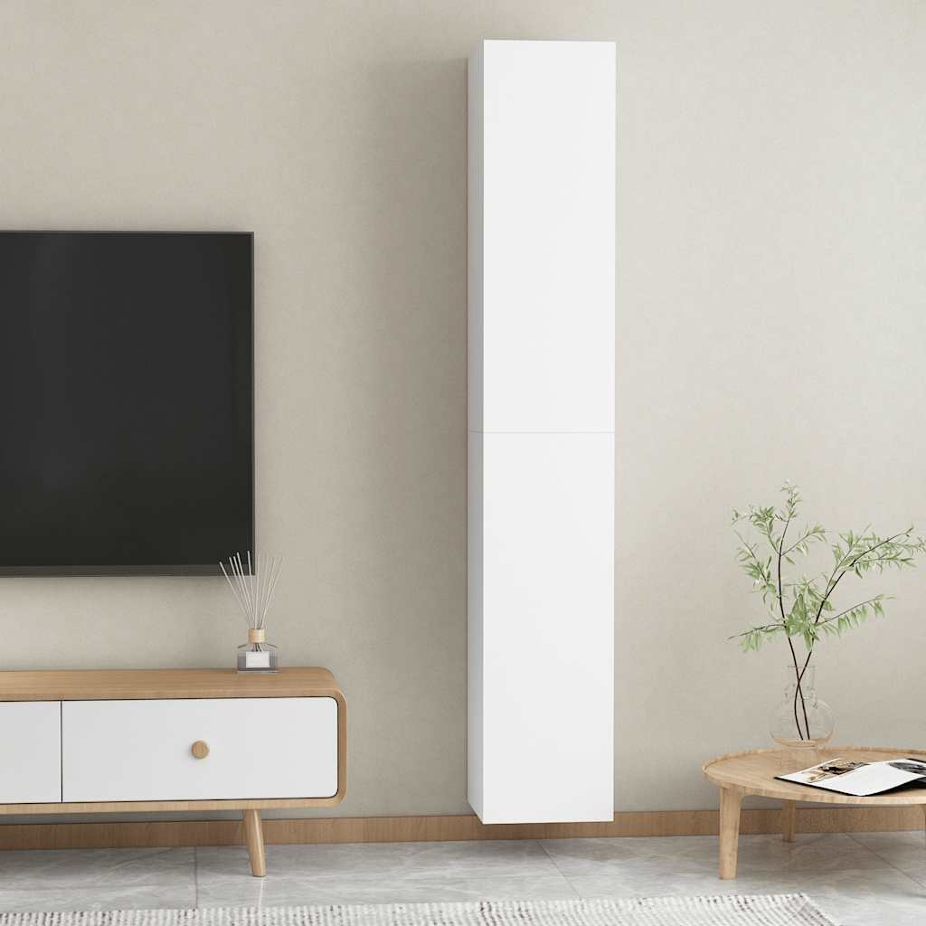 TV-Schränke 2 Stk. Weiß 30,5x30x90 cm Holzwerkstoff