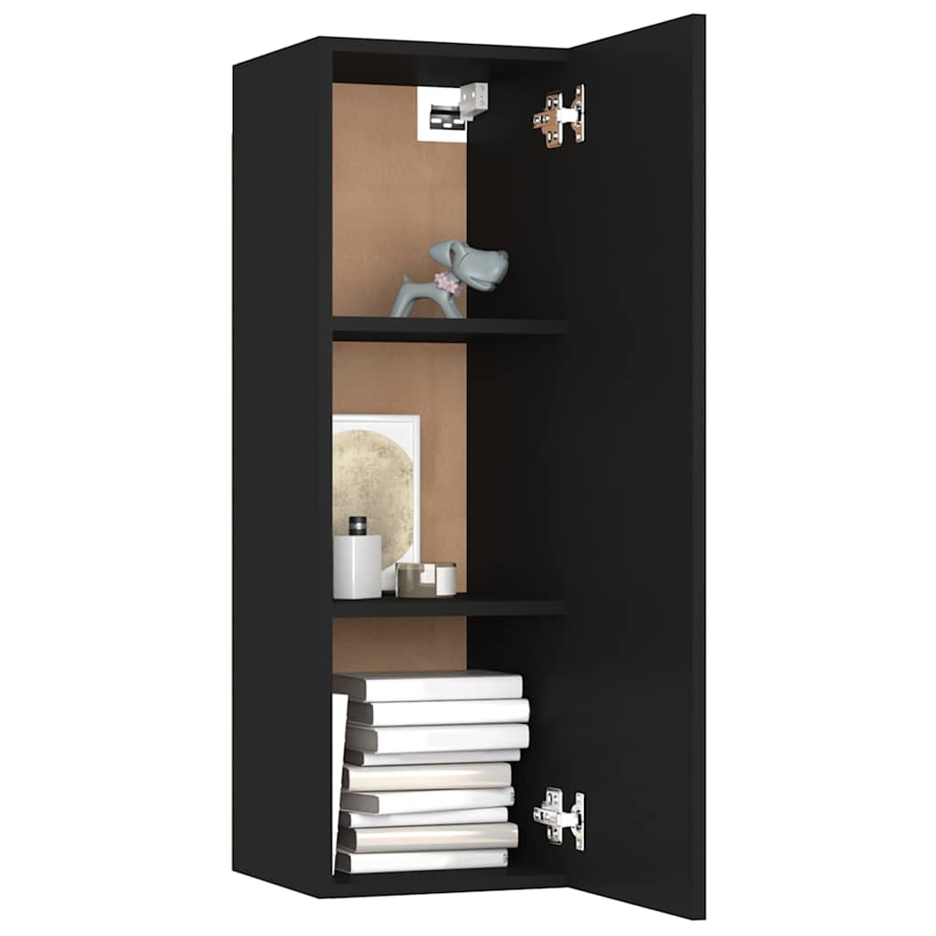 TV-Schrank Schwarz 30,5x30x90 cm Holzwerkstoff